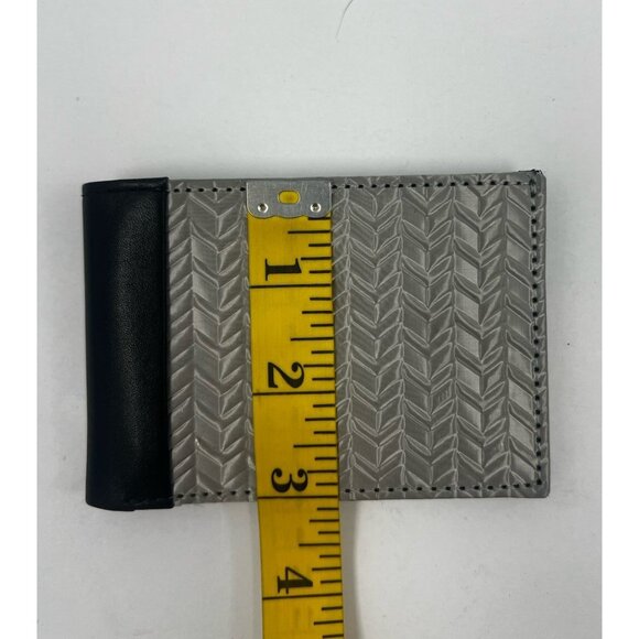 RARE NEW Stewart/Stand Thin Stainless Steel Wallet RFID Blocking Herringbone - Picture 4 of 12